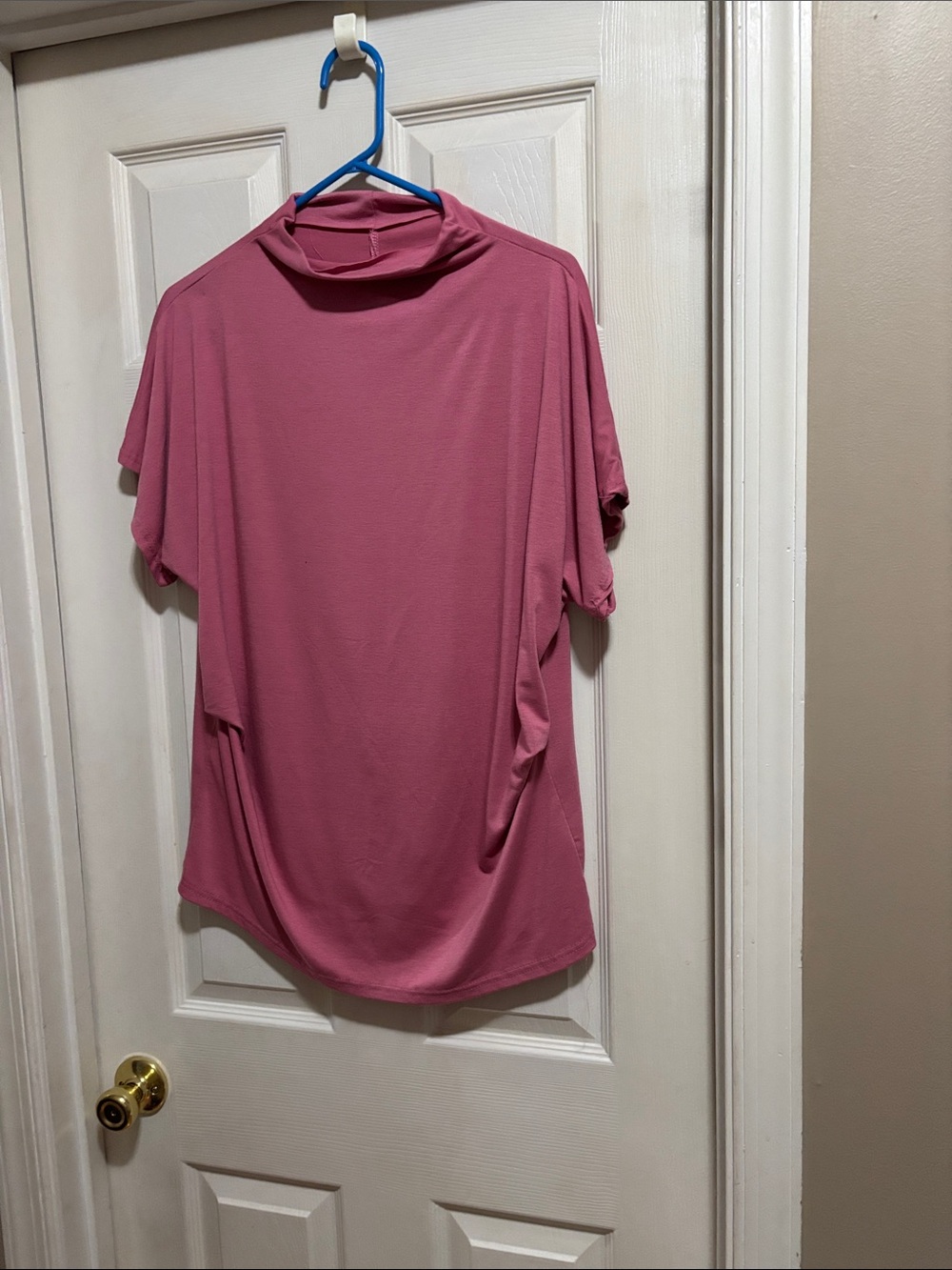 Women's Mauve Draped Short-Sleeve Top
